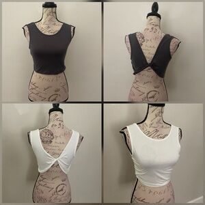 New! Set of two twist tank crop tops